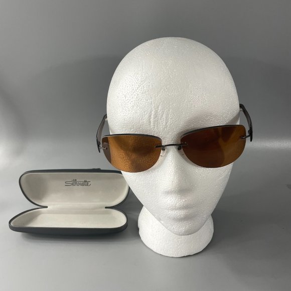 Silhouette 8101 Frameless Sunglasses, Color (6132) Brown...